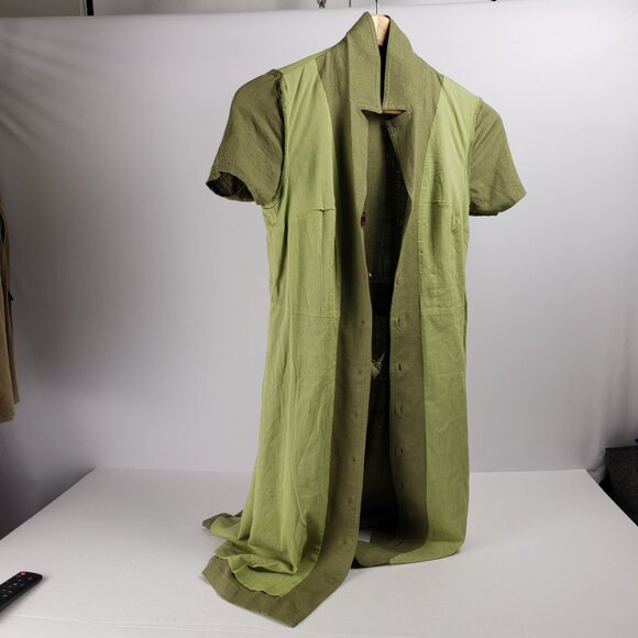 ModCloth XXS Dress Olive Green Linen Pockets Button Shirt Belt Tie Khaki NWT - Picture 5 of 15